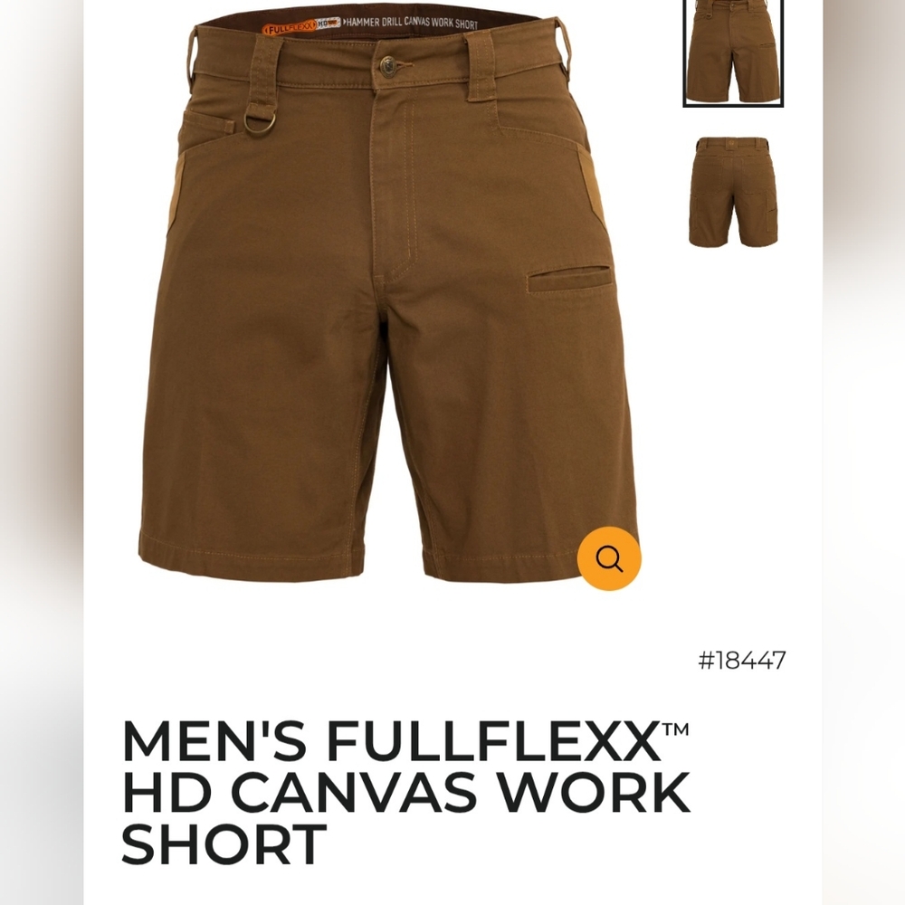 Noble Outfitters Shorts Men's Fullflexx Brown Cargo Canvas Work  W42x9L NWT
